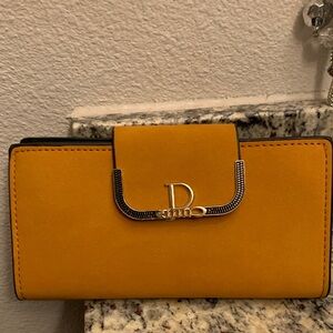 Yellow Wallet with Gold D Accent